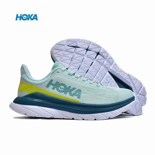 Cheap Hoka Mach 4 Men Women Running Shoes Blue Green-04